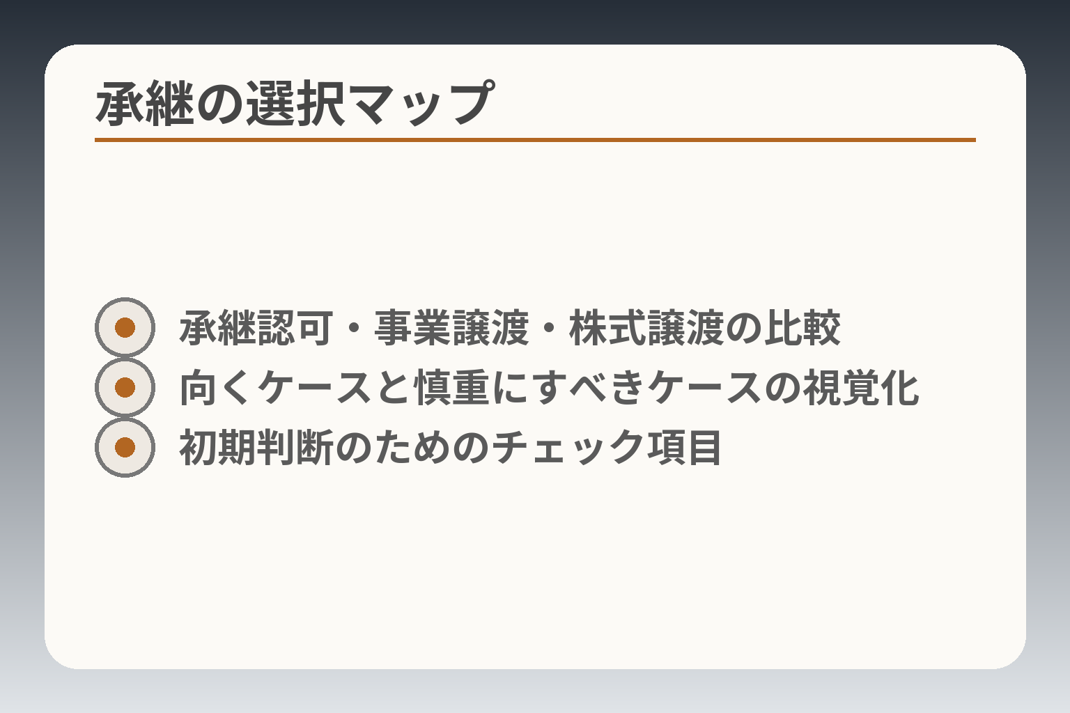 承継の選択マップ