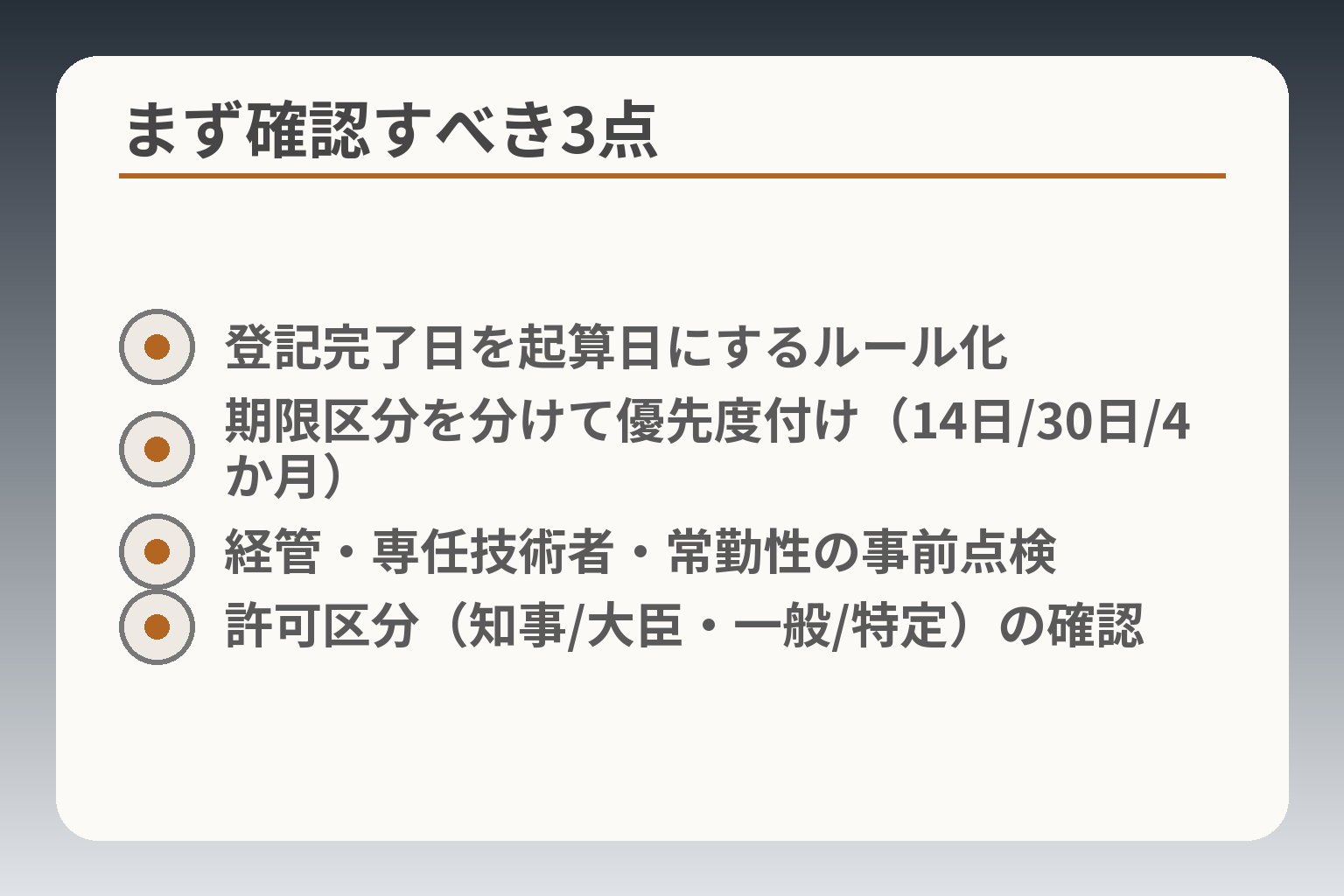 まず確認すべき3点