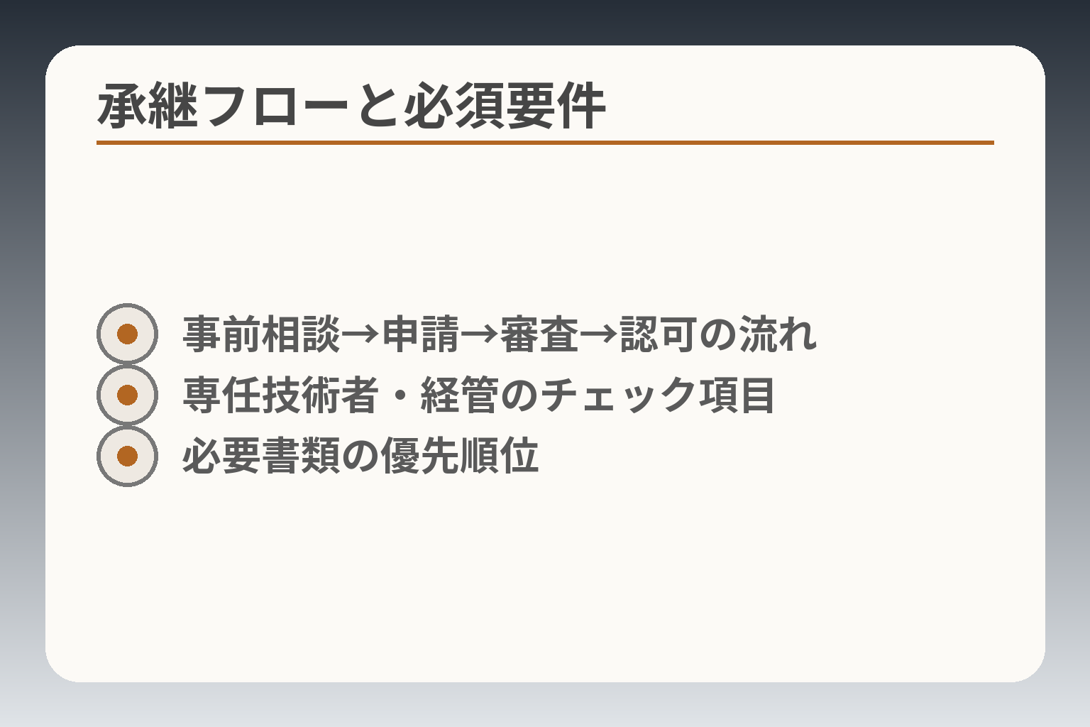 承継フローと必須要件