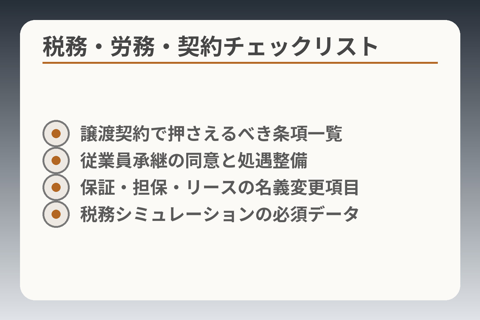 税務・労務・契約チェックリスト