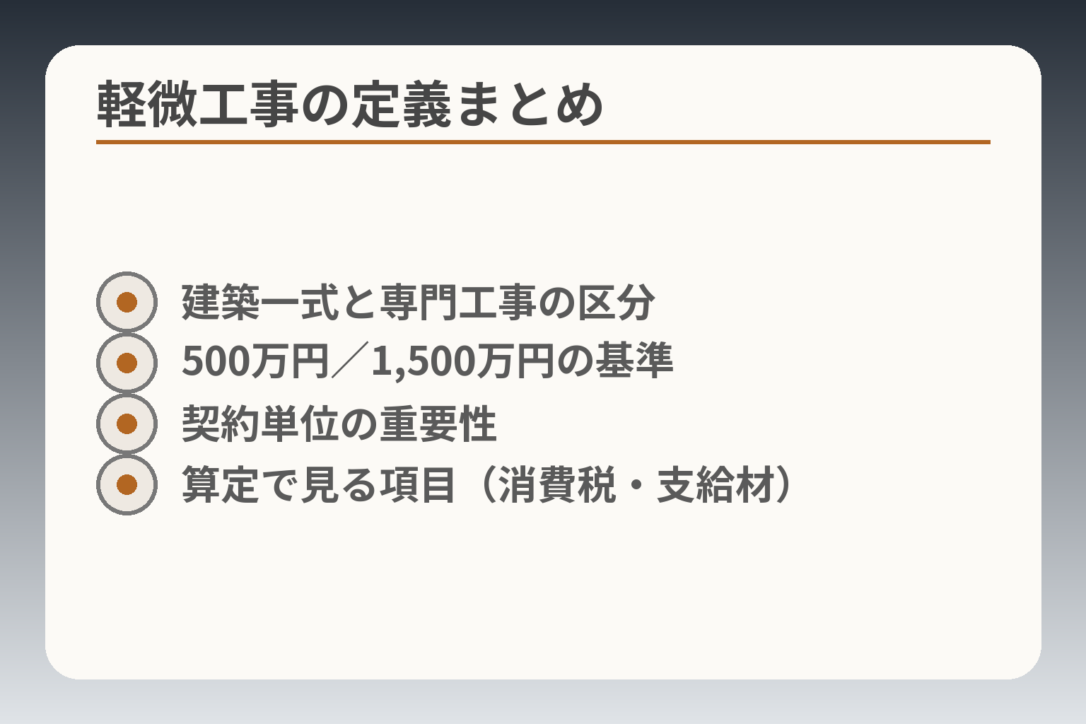 軽微工事の定義まとめ