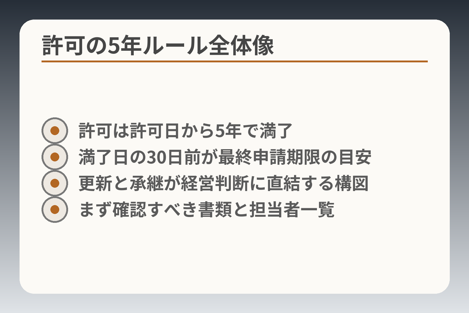 許可の5年ルール全体像