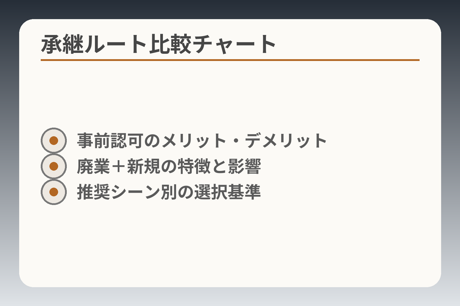 承継ルート比較チャート