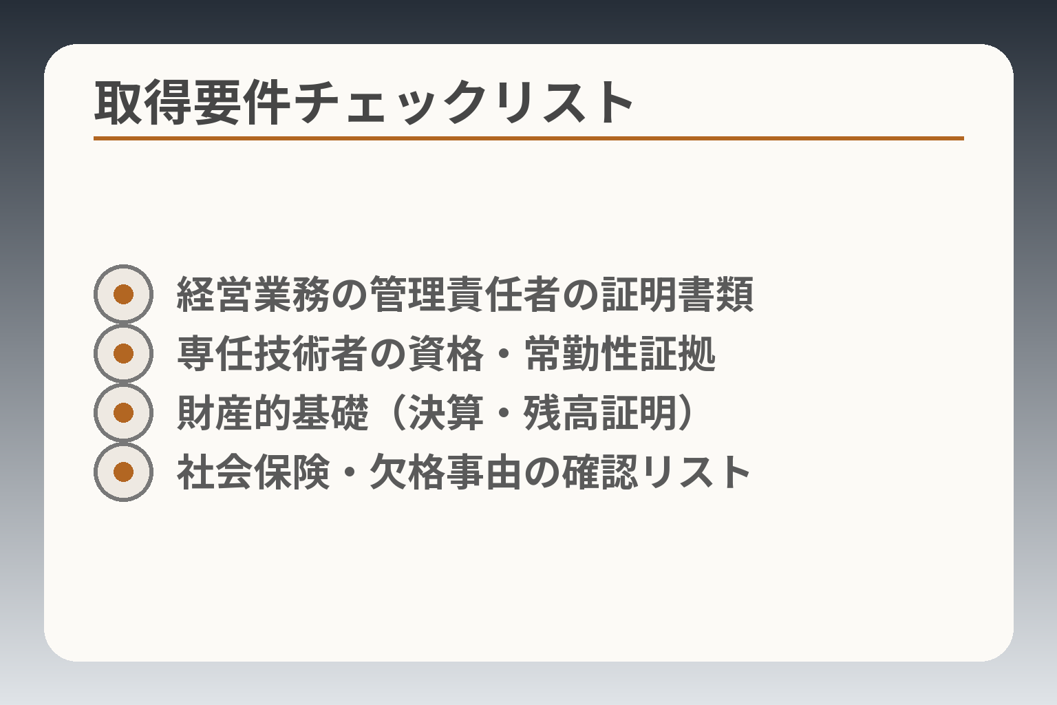 取得要件チェックリスト