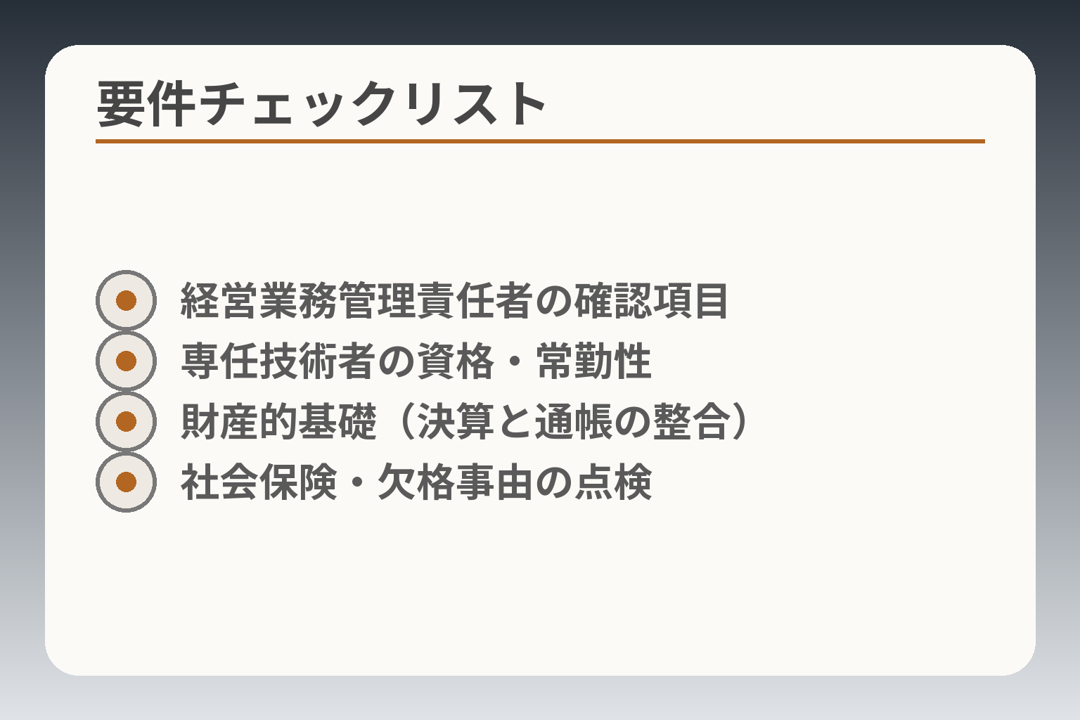 要件チェックリスト
