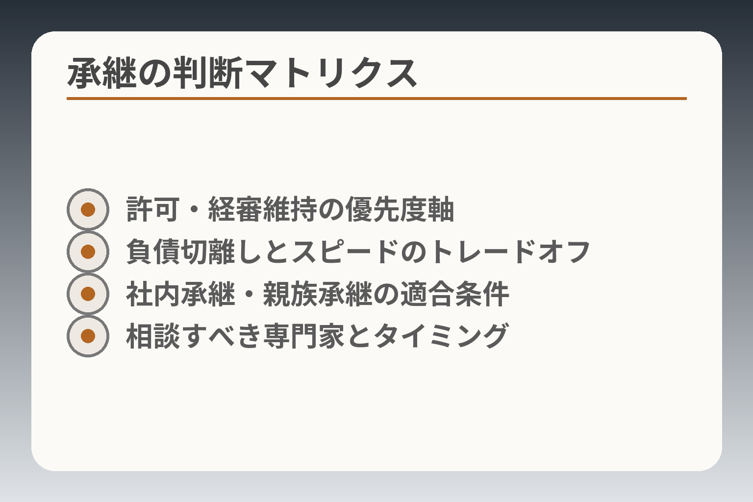 承継の判断マトリクス