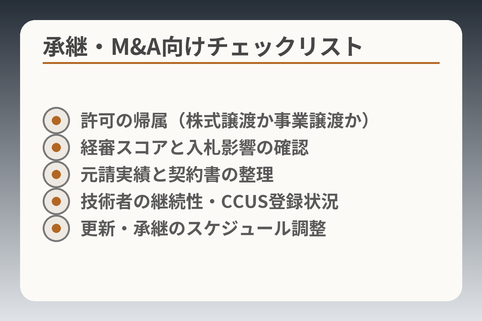 承継・M&A向けチェックリスト