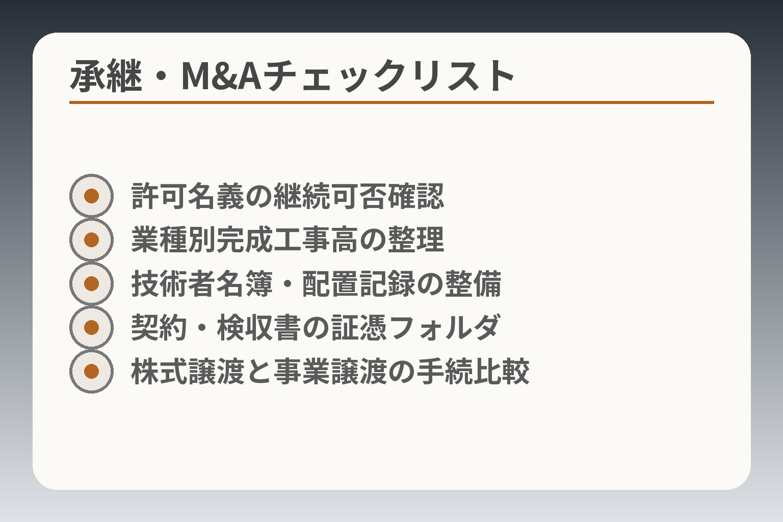承継・M&Aチェックリスト