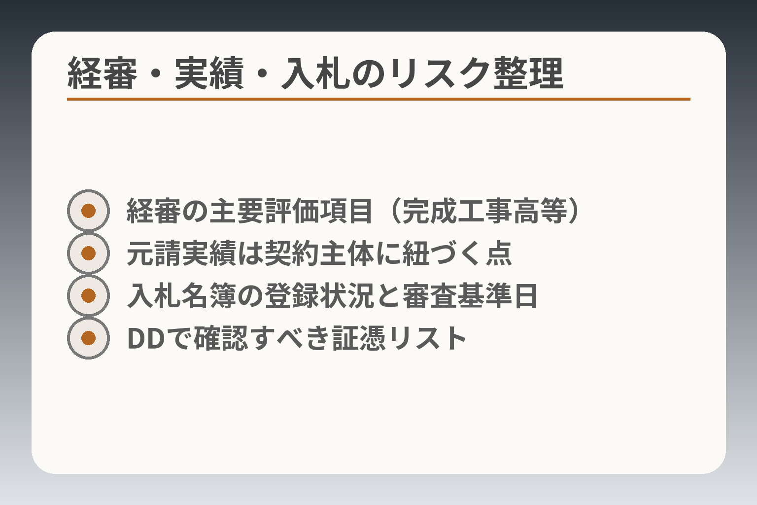 経審・実績・入札のリスク整理
