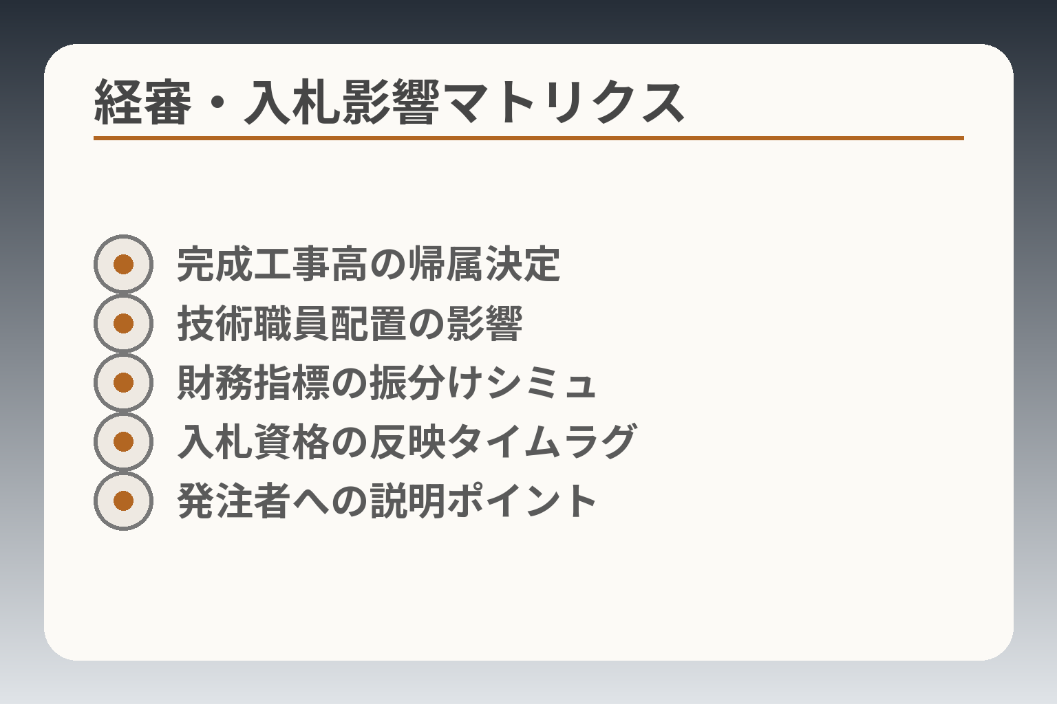 経審・入札影響マトリクス