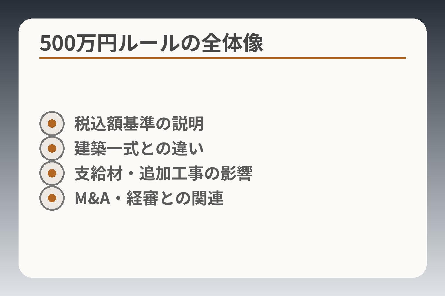 500万円ルールの全体像