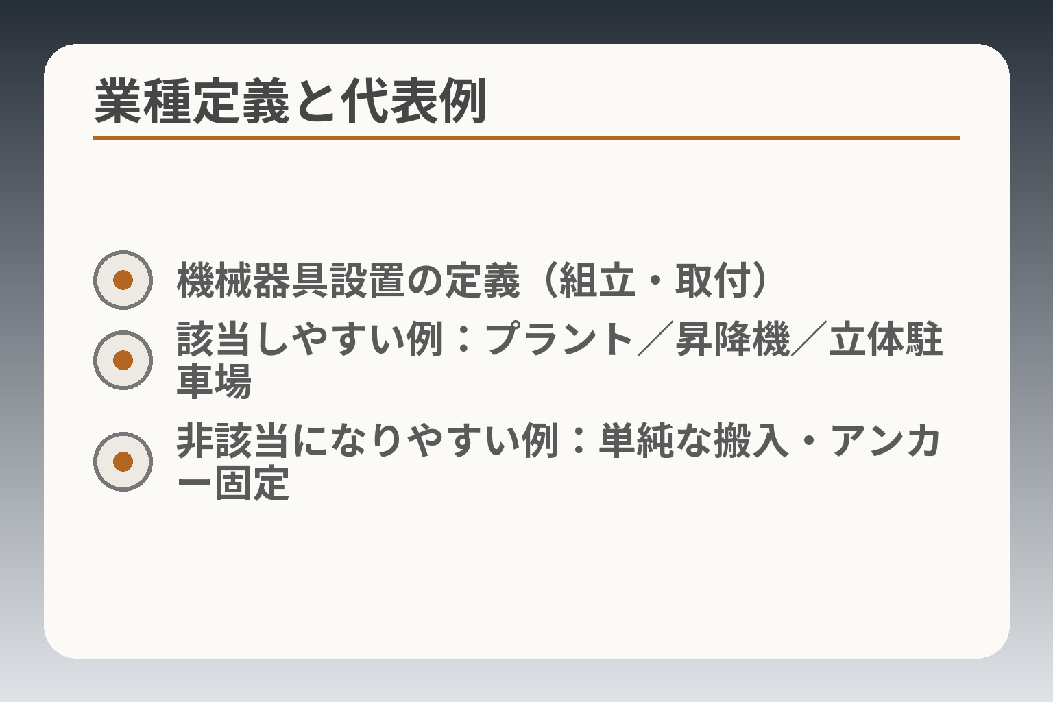 業種定義と代表例