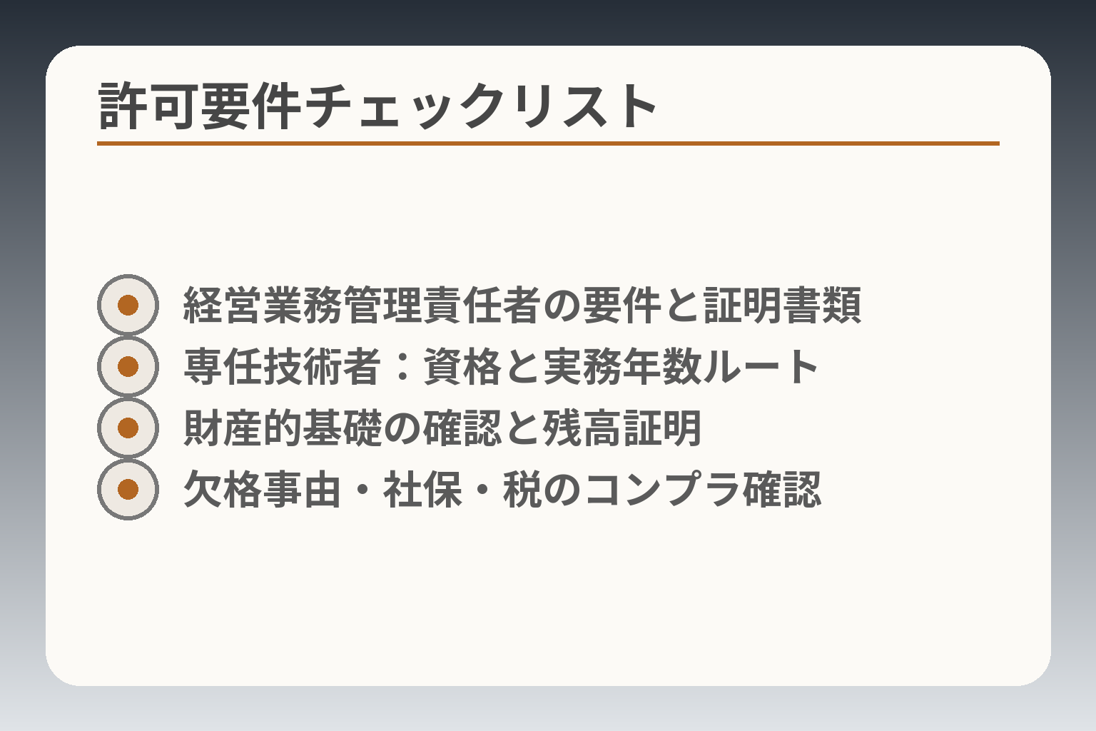 許可要件チェックリスト