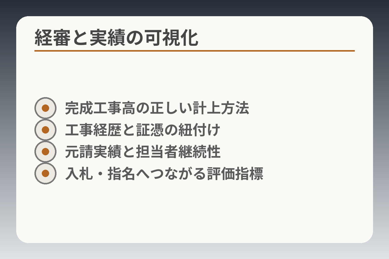 経審と実績の可視化