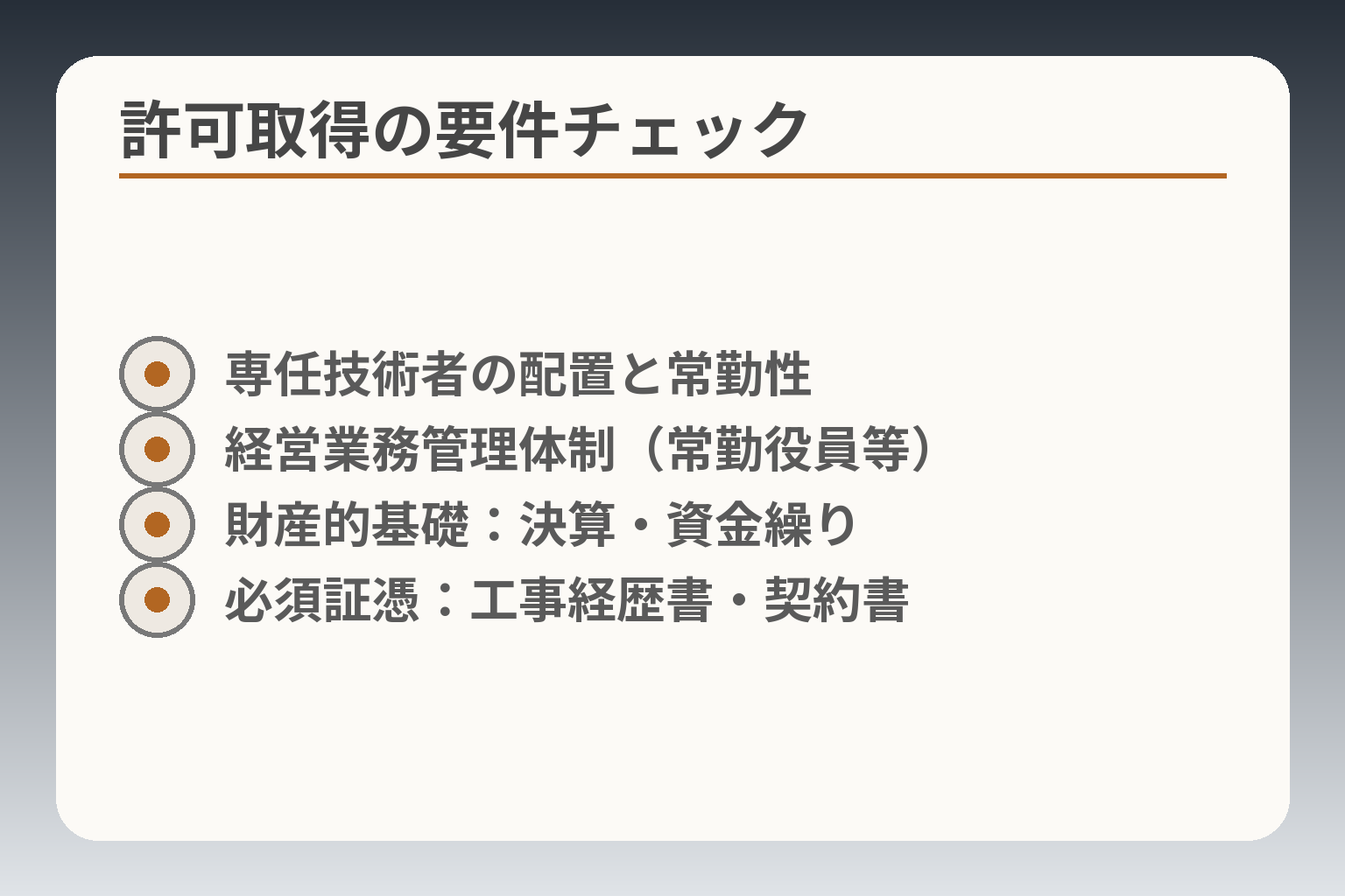 許可取得の要件チェック