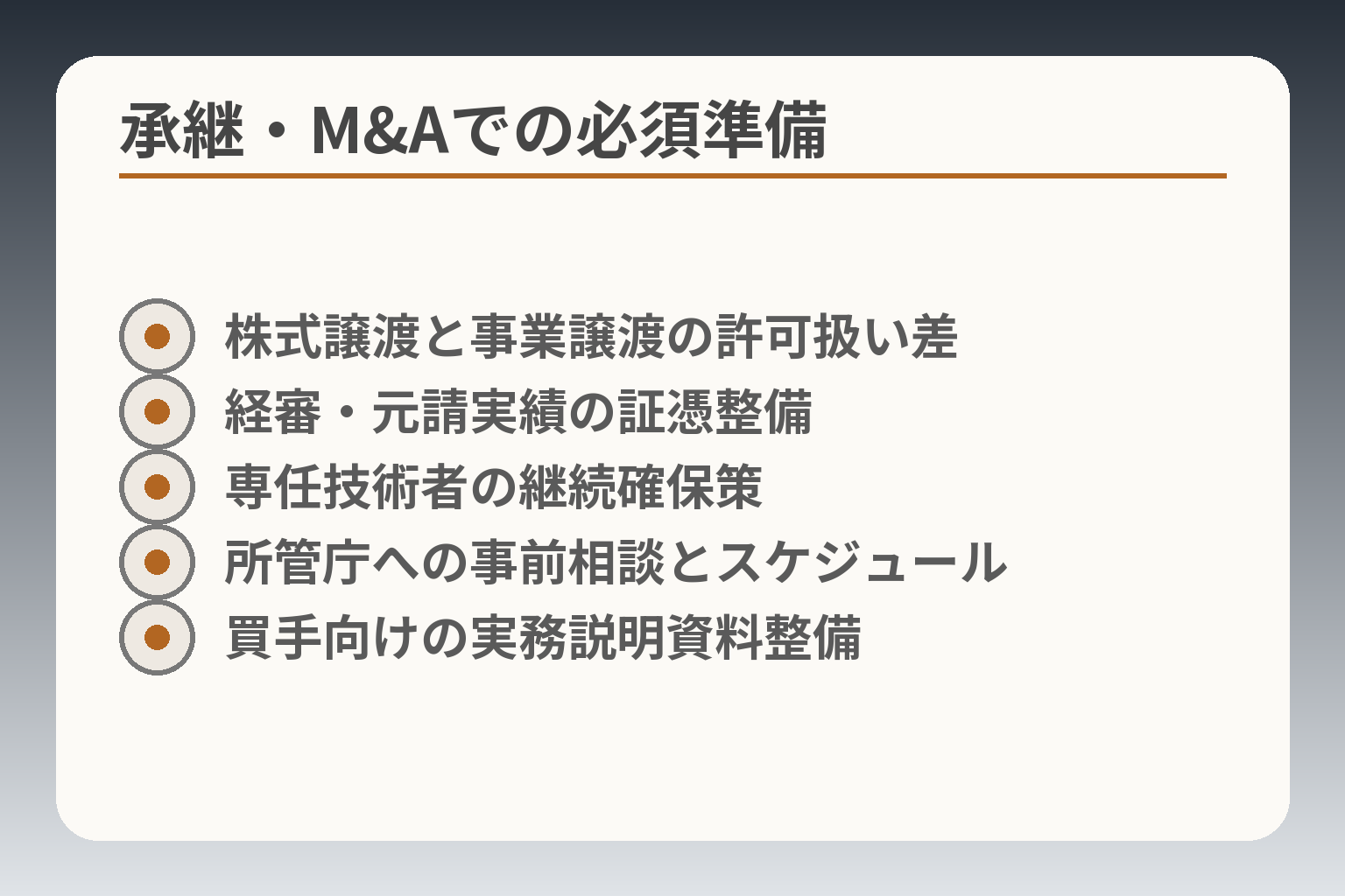 承継・M&Aでの必須準備