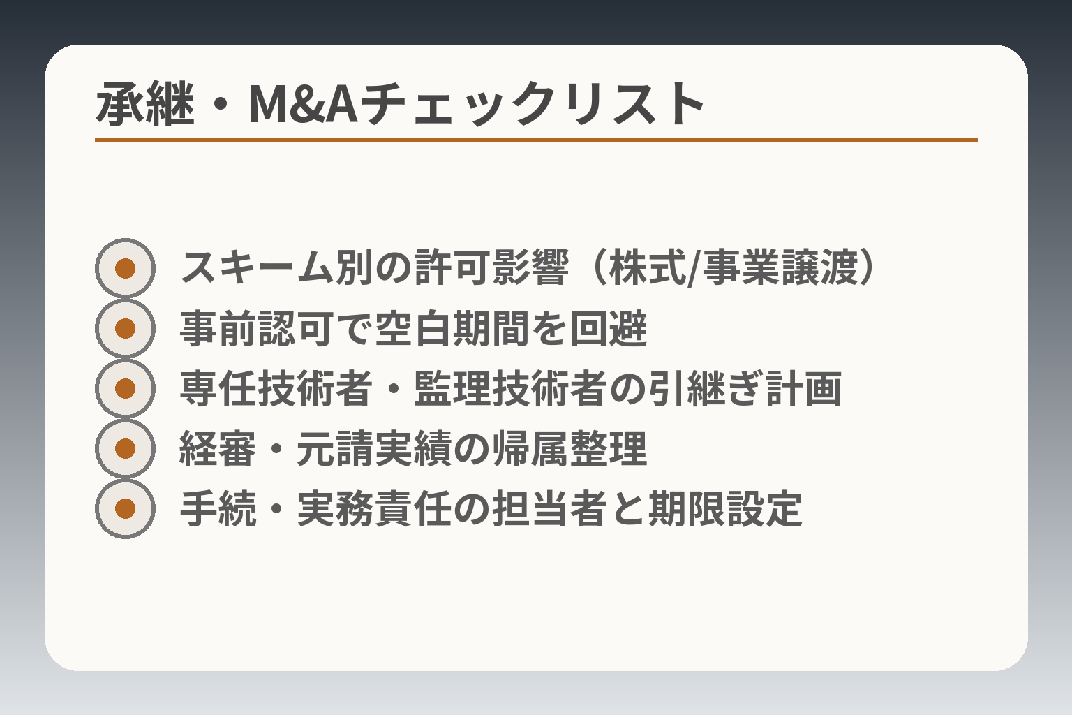 承継・M&Aチェックリスト
