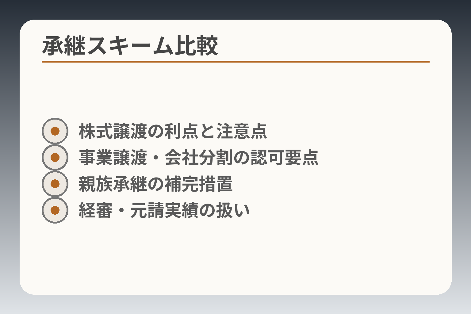 承継スキーム比較