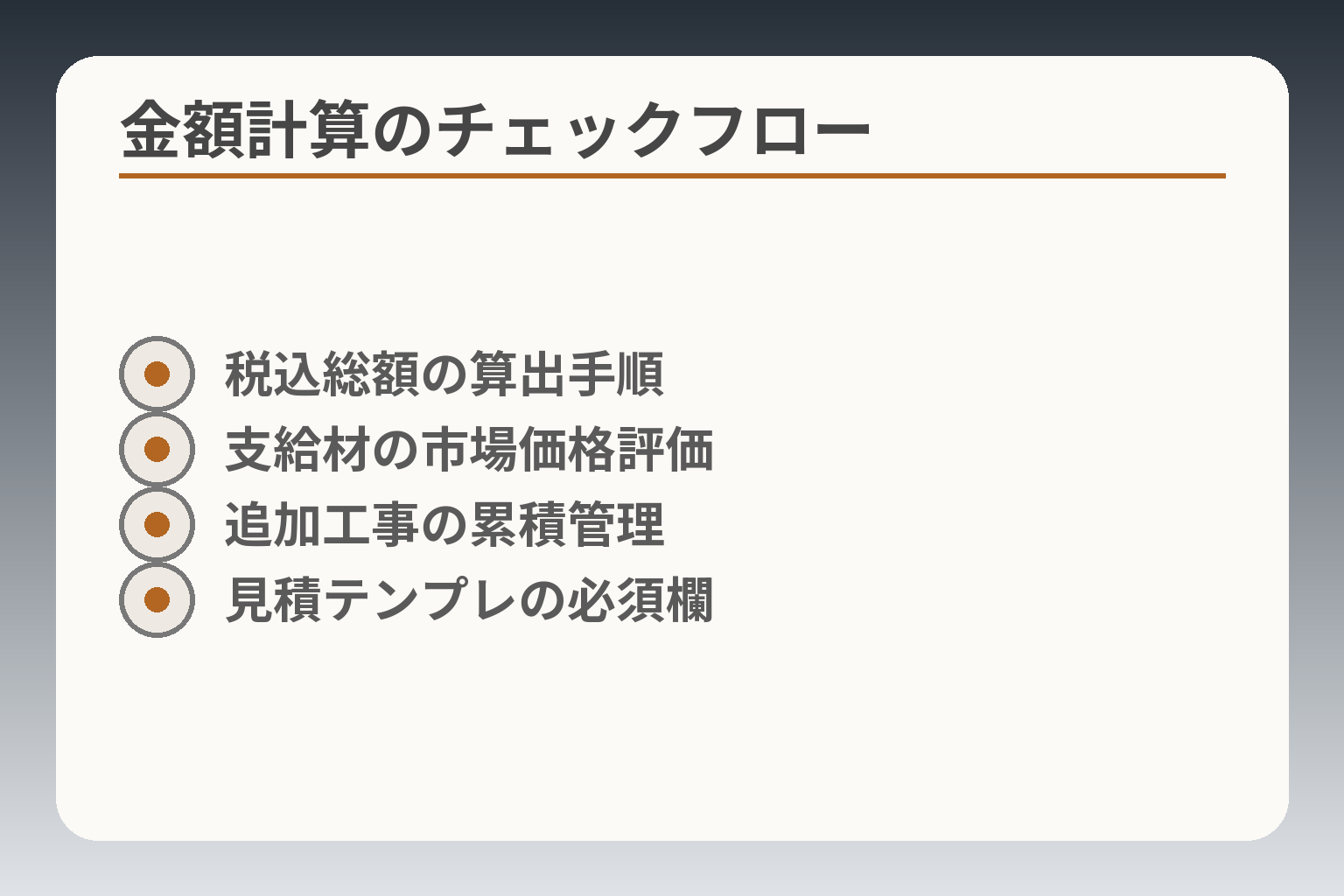 金額計算のチェックフロー