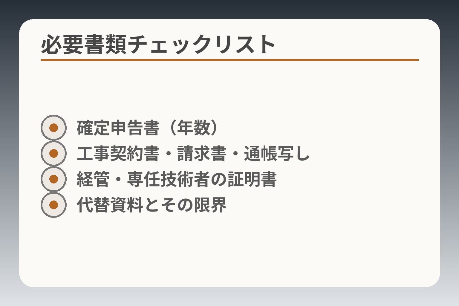必要書類チェックリスト