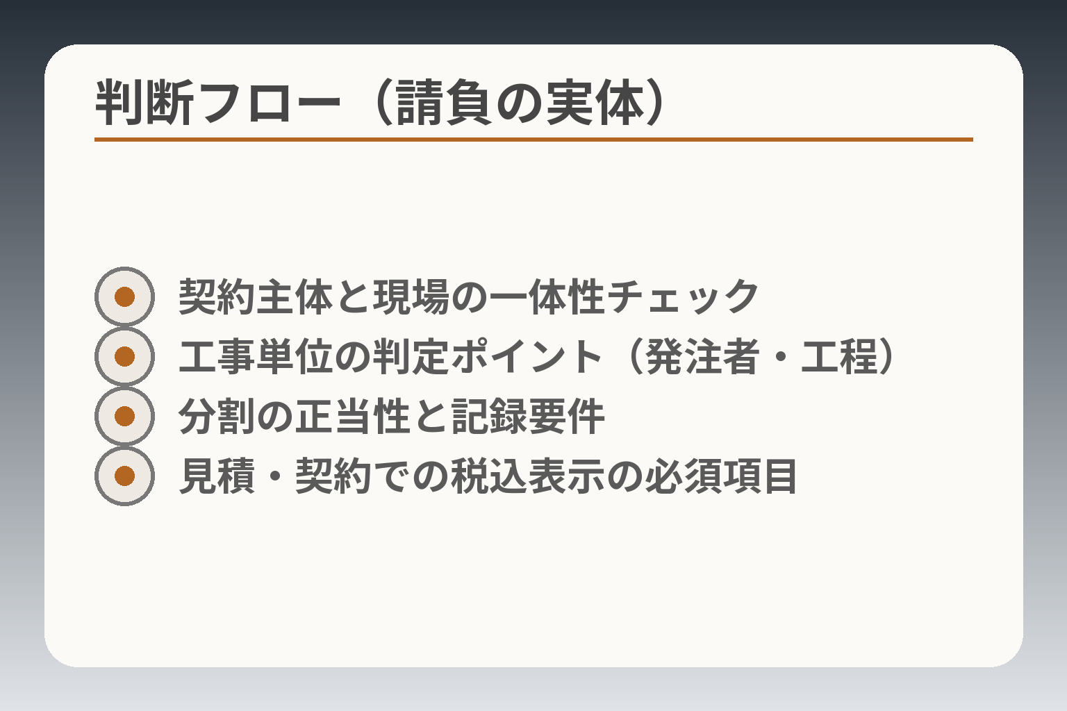 判断フロー（請負の実体）