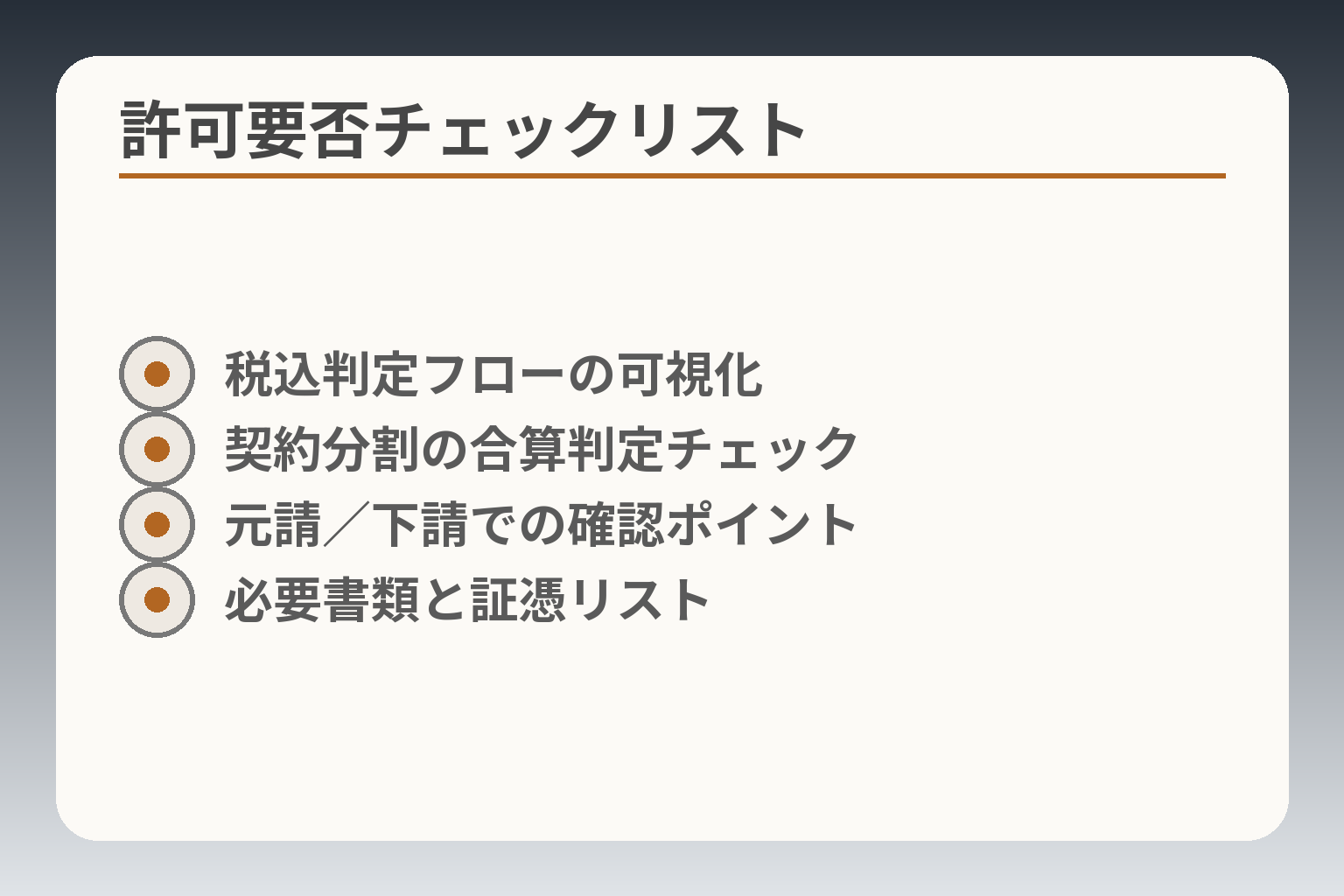 許可要否チェックリスト