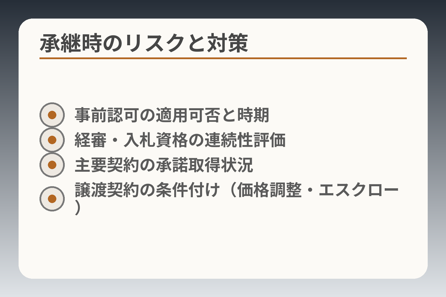 承継時のリスクと対策