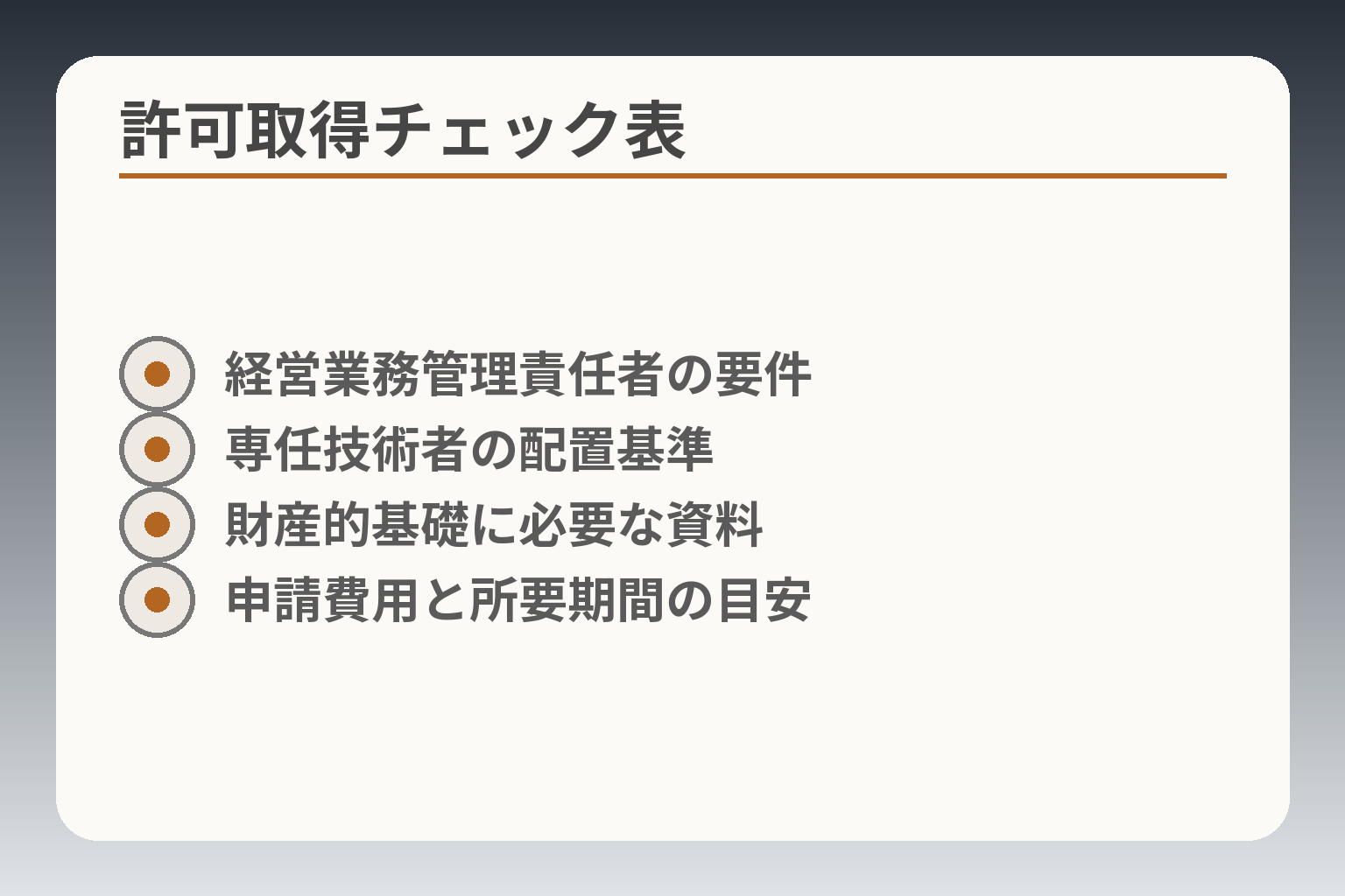 許可取得チェック表