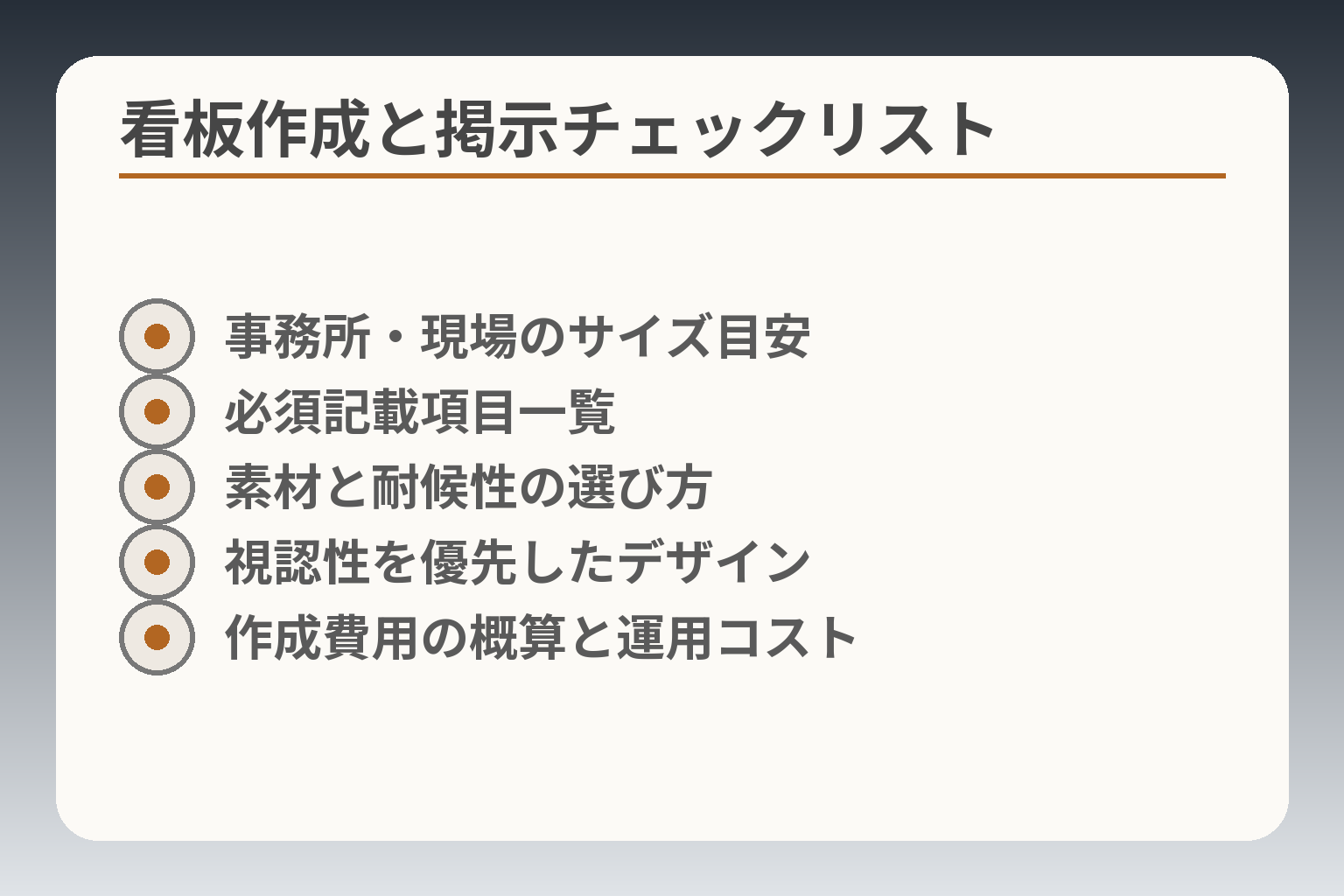 看板作成と掲示チェックリスト
