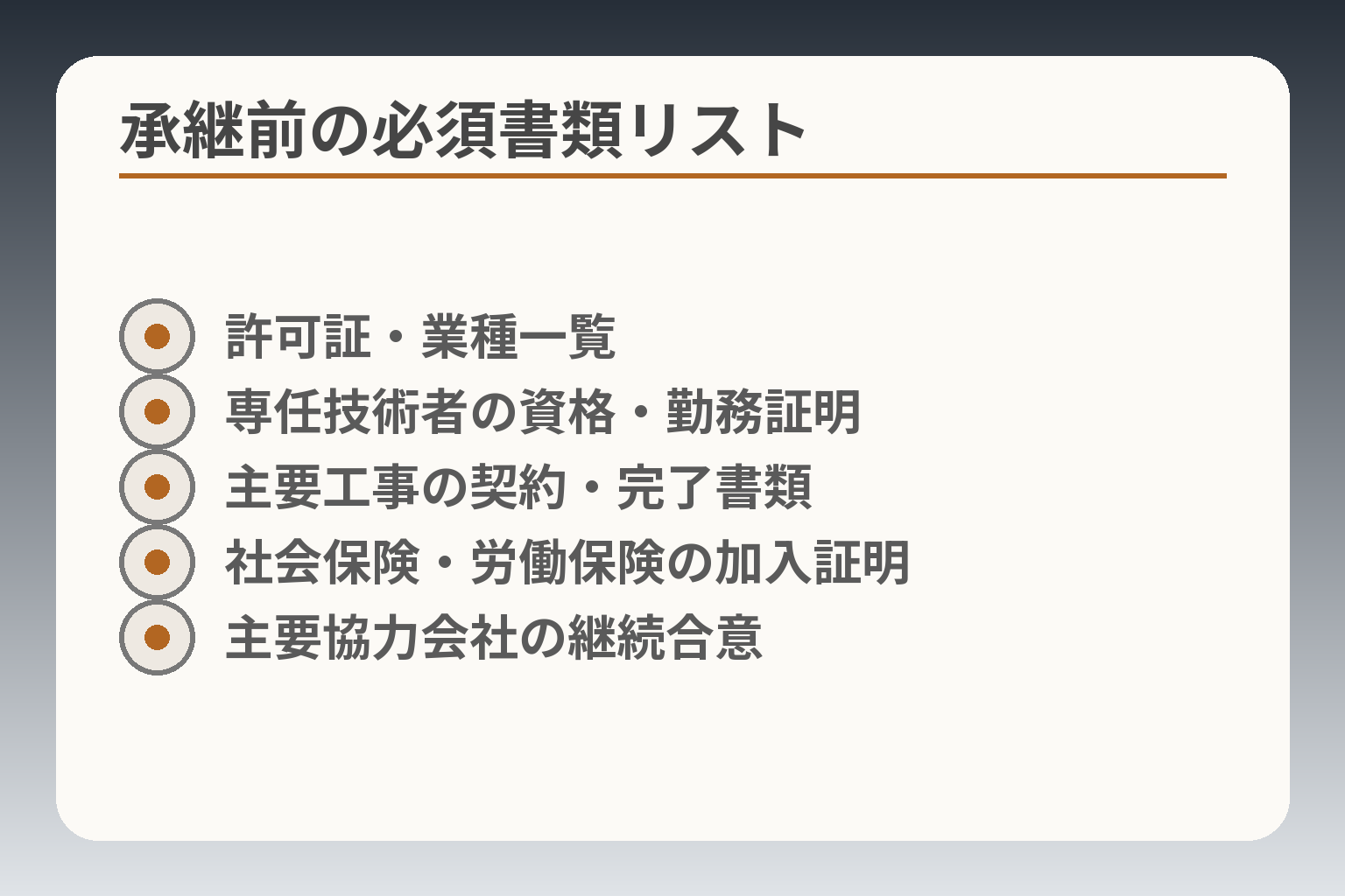 承継前の必須書類リスト