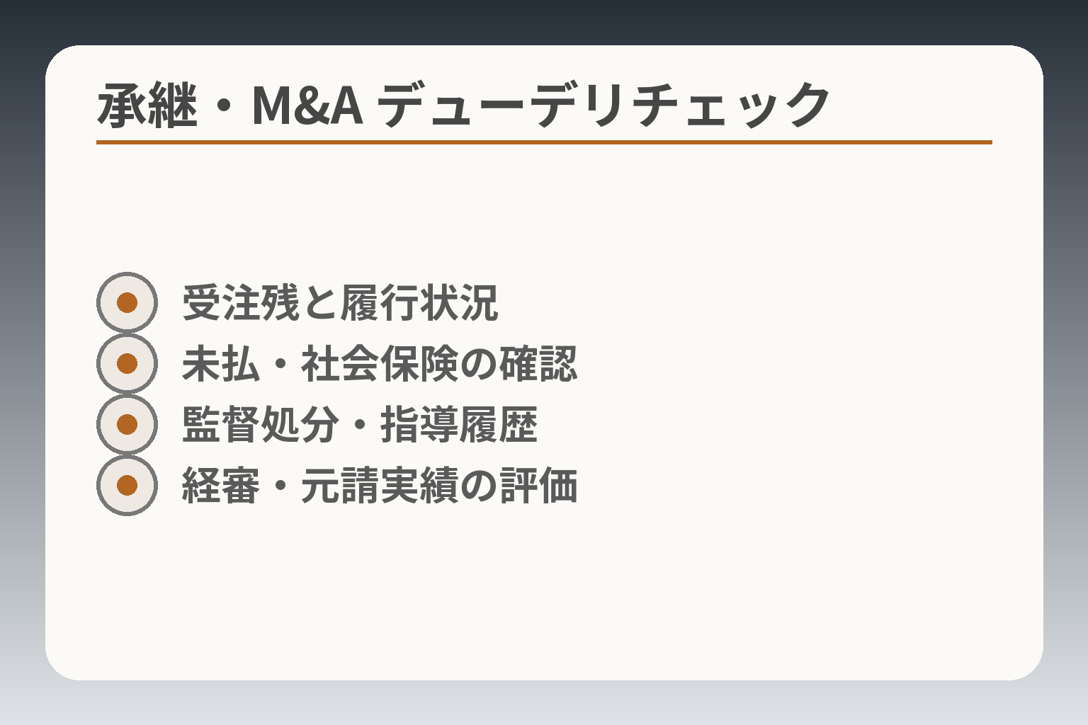 承継・M&A デューデリチェック