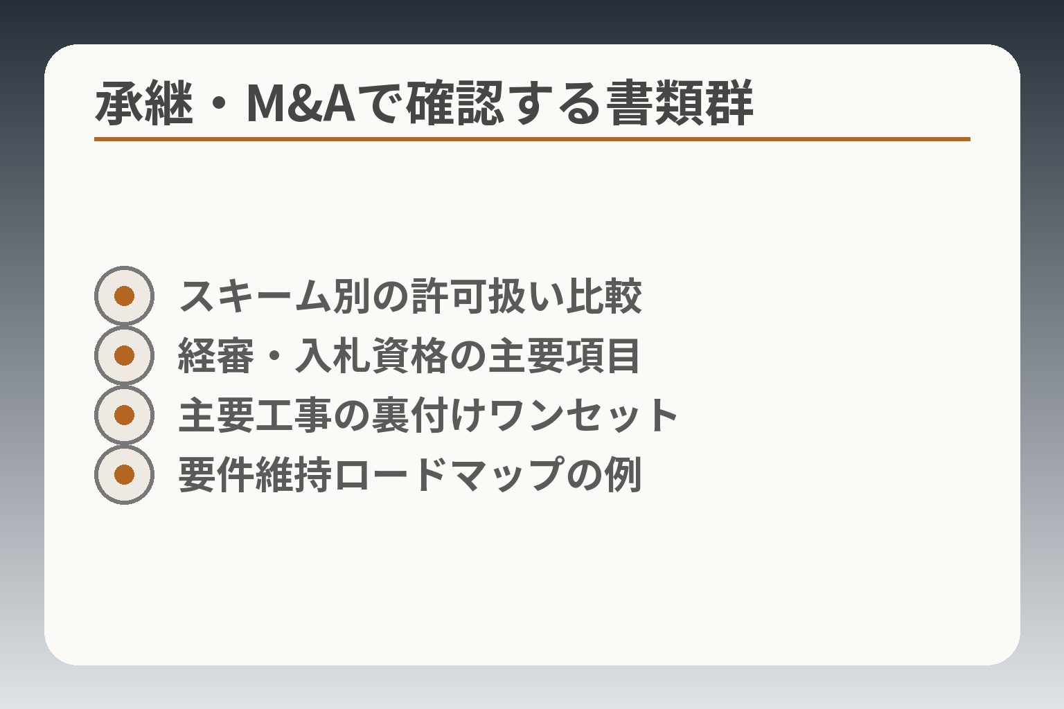 承継・M&Aで確認する書類群