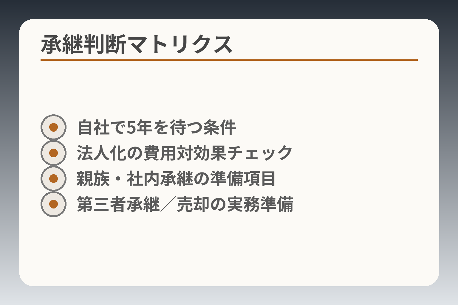 承継判断マトリクス
