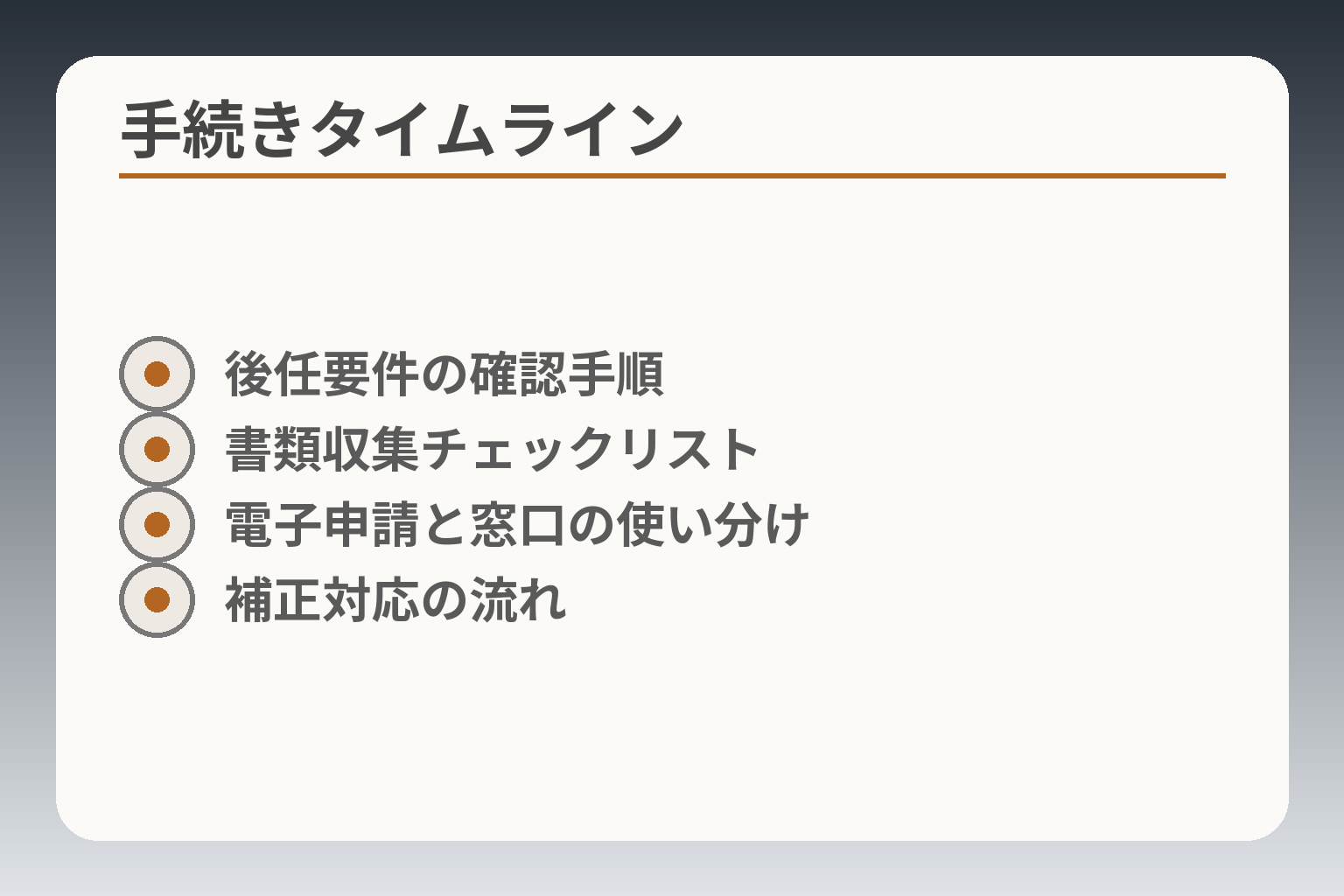 手続きタイムライン