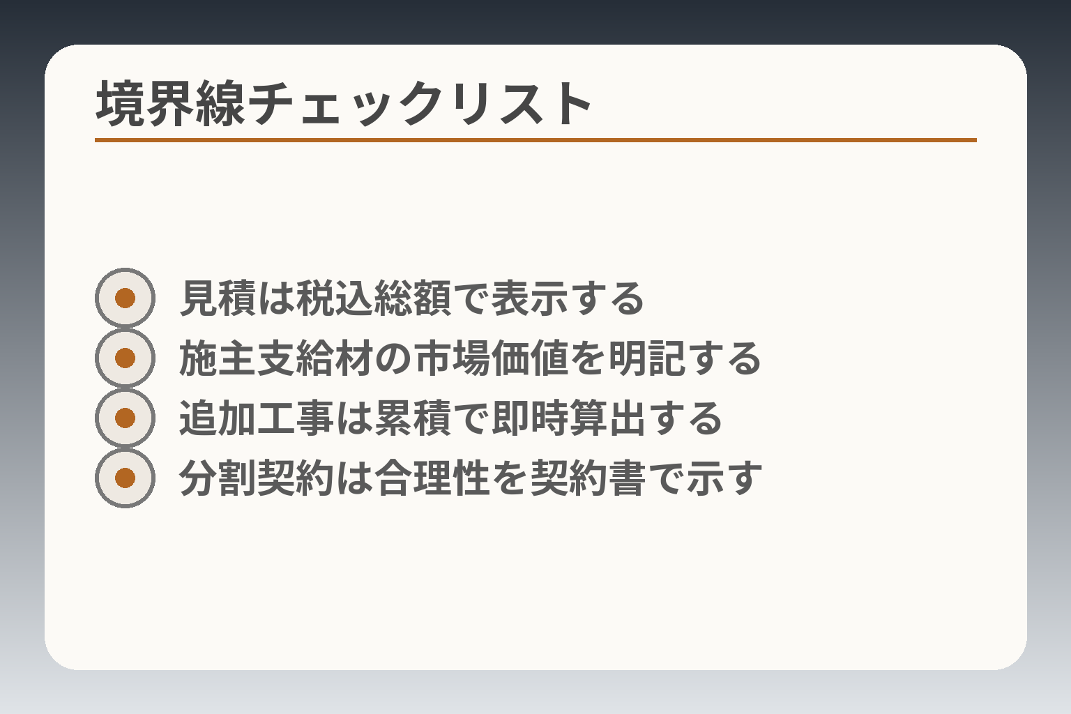 境界線チェックリスト
