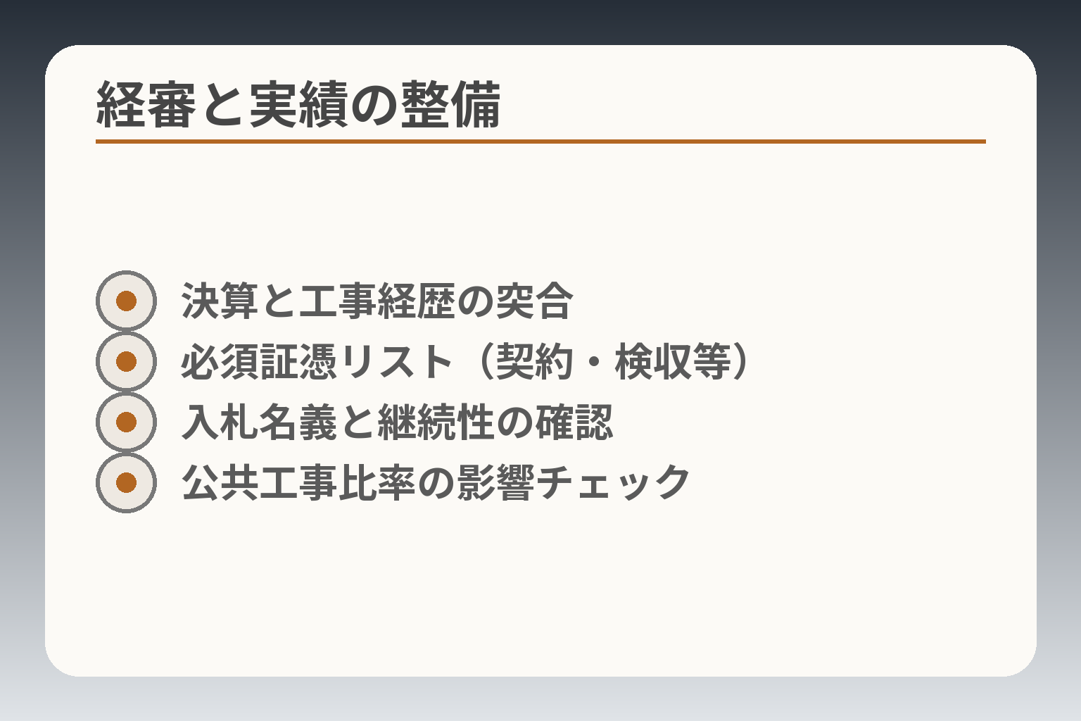 経審と実績の整備