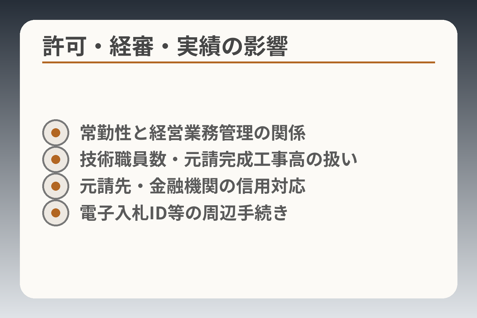 許可・経審・実績の影響